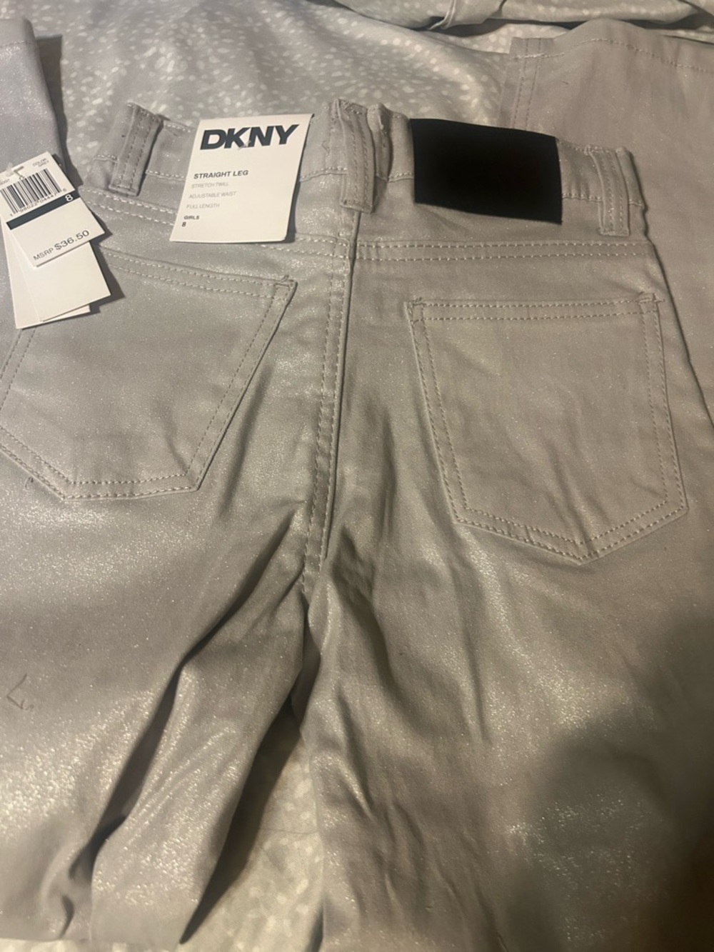 DKNY Girls Straight Leg Jeans - Silver Gray Finish